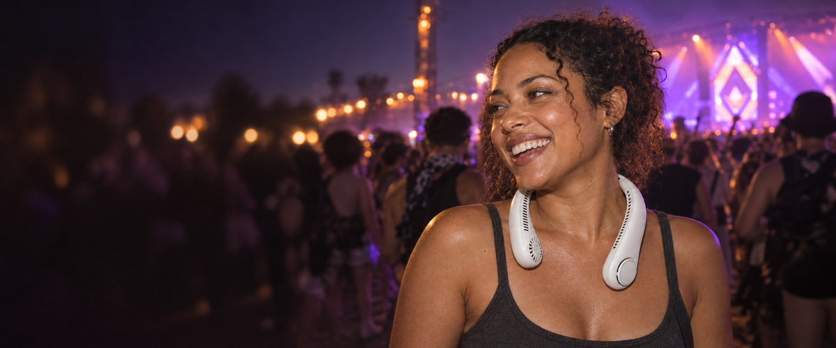 A festival night with Airlo Wear in white.