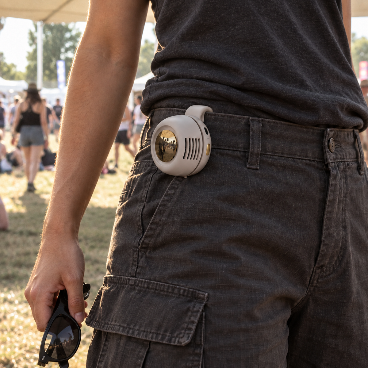 Airlo Loop in white, a moment in the shade.