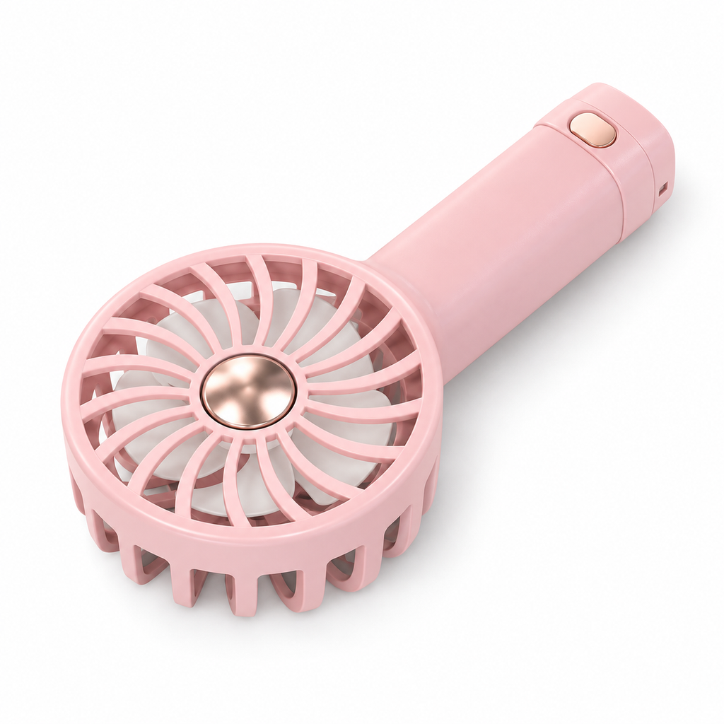 Airlo Handheld in pink, angled view.