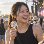 Airlo Handheld in white, day festival concept.